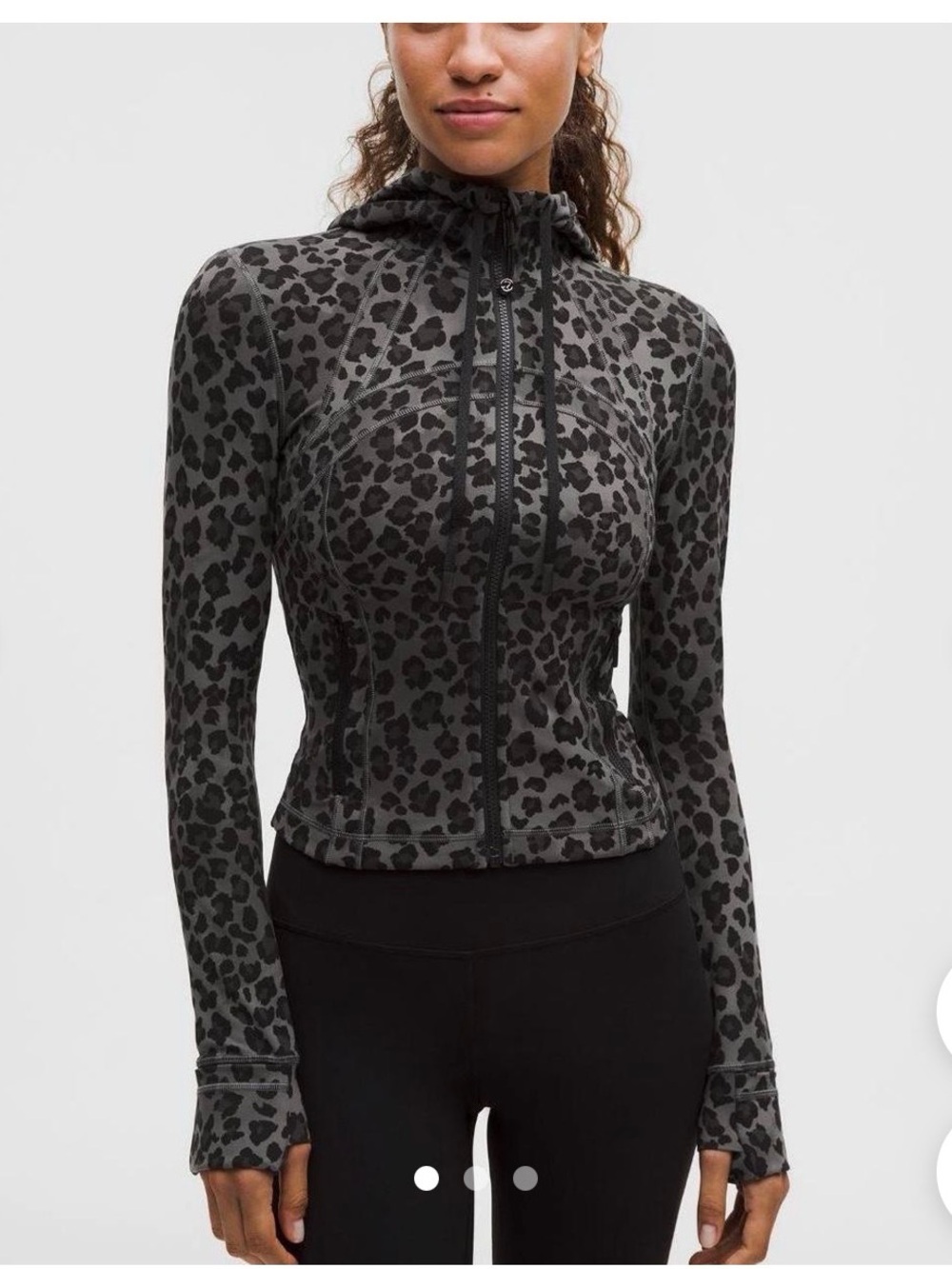 NWOT Lululemon Cropped Hooded Define Jacket - leopard print